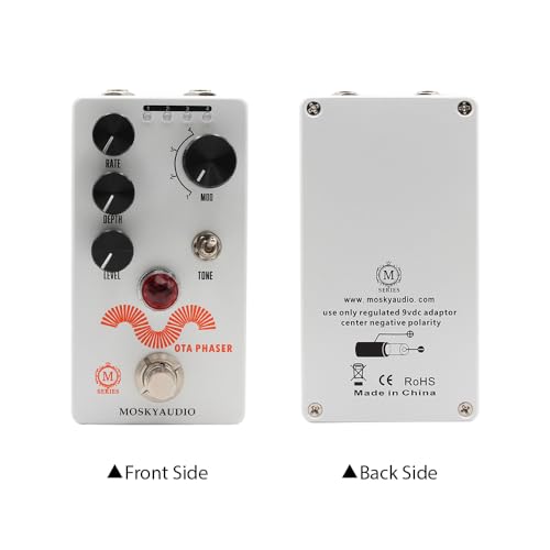 Jemora Pédale de phaser pour guitare électrique Effets de guitare Pédale de fréquence, profondeur, contrôle de niveau True Bypass Tone Toggle Swtich Coque en métal DC 9 V 6,35 mm Interface - Les Beatles, Paul McCartney, John Lennon, RIngo Starr, George Harrison Jemora Pédale de phaser pour guitare électrique Effets de guitare Pédale de fréquence, profondeur, contrôle de niveau True Bypass Tone Toggle Swtich Coque en métal DC 9 V 6,35 mm Interface – Image 3