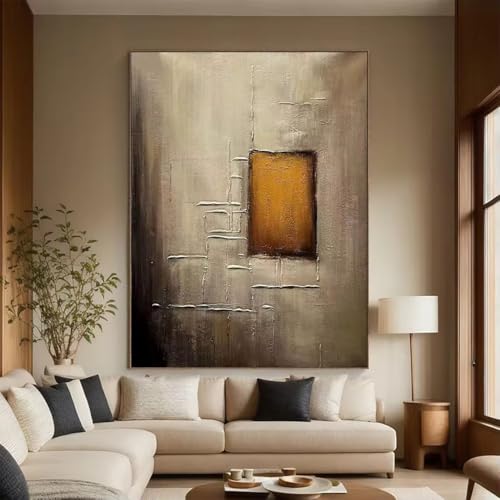 Cadre beige et marron AEFOUU pour habiller un mur vide blanc
