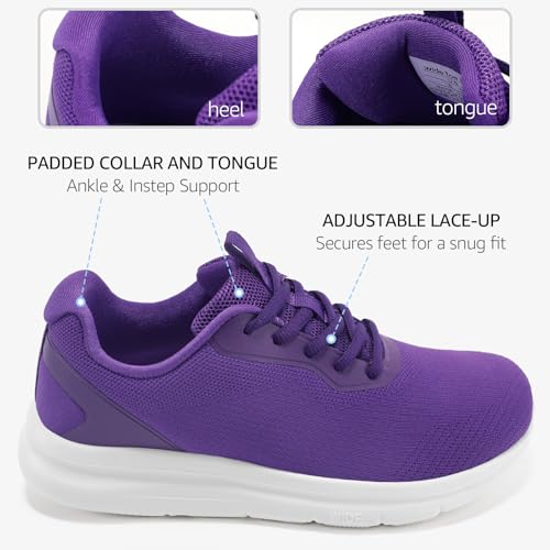 Image of Women Wide Toe Commute Walking Shoes Lace Up Size 6-11 US