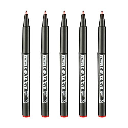 Image of Pilot V7 Liquid Ink Roller Ball Pen (1 Blue + 1 Black + 1 Red),multicoloured,9000014717 & Luxor 969 OHP Fine Point Permanent Marker - Red - Set of 5