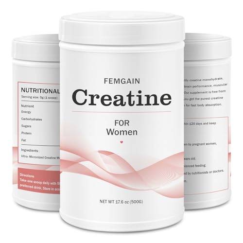 FEMGAIN Creatine for Women, Creatine monohydrate for Women, Booty Builder, Creatine Powder 500g, Booty gain for Women, Workout Supplement, Muscle Builder for Women, Creatine Powder for Women