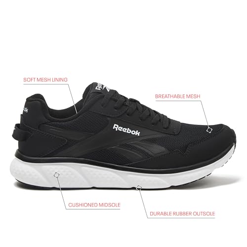 Reebok Swiftstrike Running Mens Shoes, Athletic Workout Training Sneakers, Gym Shoes Men, Black/Black/White, 16 - image 2