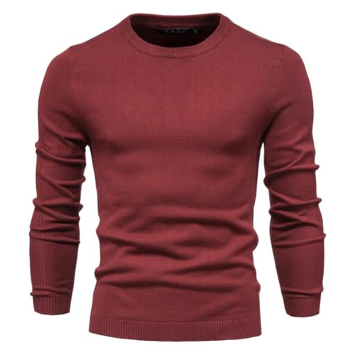 Men's Slim-fit Crew Neck Sweater, Stylish Lightweight Knit, Classic Ribbed Cuffs, Casual and Elegant Sweater4