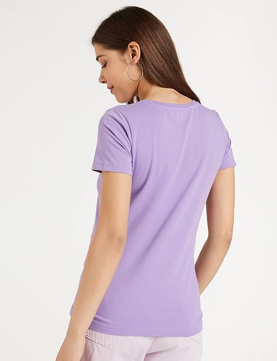 Image of Women's White Round Neck Short Sleeve T-Shirt