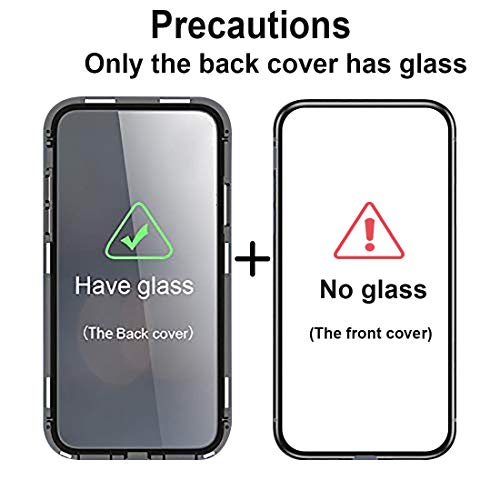 Image of shokproof Magnetic Metal Frame Bumper Glass Back Case Cover for Samsung Galaxy M31 - Blue