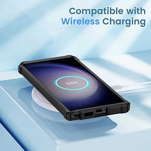 Ruky Camera Case For Galaxy S23 Ultra 5G 6.8" - Military-Grade Shockproof Rugged Protection, Black #TOP5