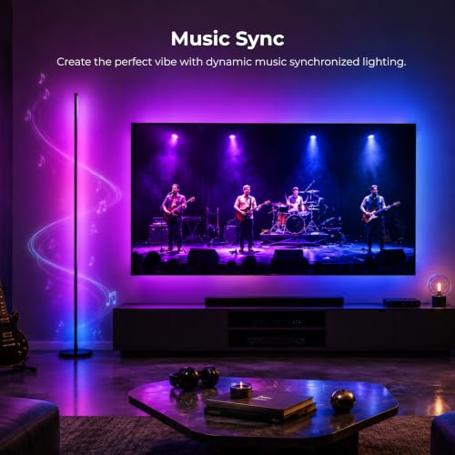 Image of Apex HDMI Sync TV Floor Lamp, RGBIC Smart Floor Lamp with TV Screen Color Sync, Music Sync, App Control, Compatible with Apex HDMI Sync Box 2.0, 1-Year Warranty, for Gaming Room & Home Theater