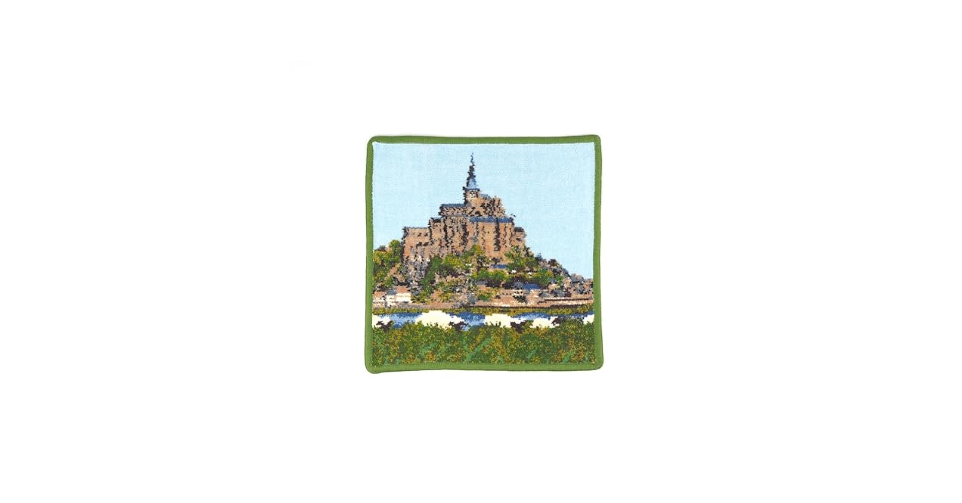 ⭐︎新品⭐︎ フェイラーハンカイ　モンサンミッシェル柄　緑色縁 新品】FEILER フェイラー フランスパリ限定 モンサンミッシェル