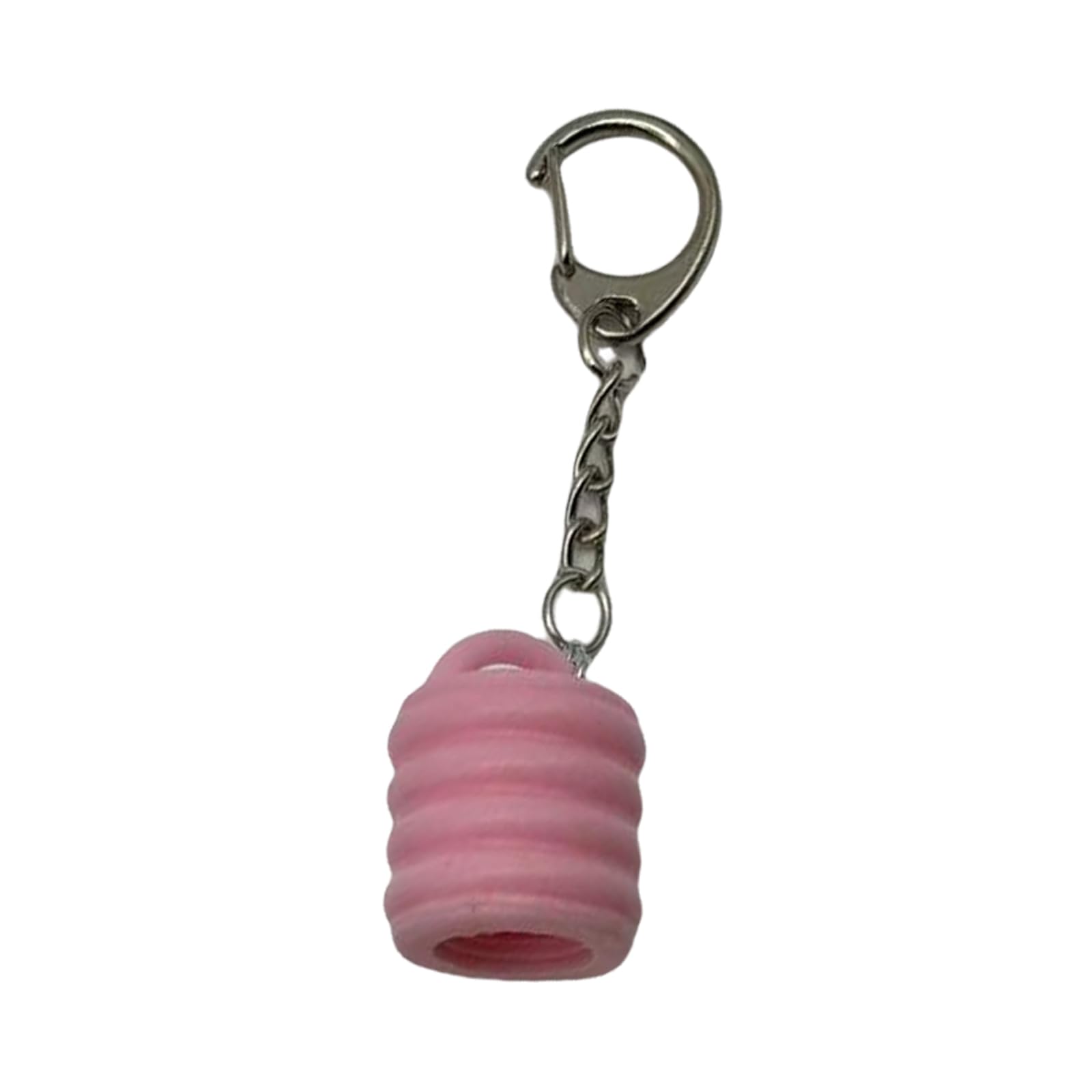 STBQHG Portable Lip Gloss Keychain Caps Lid Holder Keyring Pendant for Lip Balm Bag Pendant Makeup Tool Accessories, Pink, 3x2cm/1.18x0.78inch