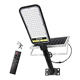 APONUO Solar Street Lights Outdoor,100W Solar Street Light Outdoor Dusk to Dawn Lamp 98 LEDs 7000K...