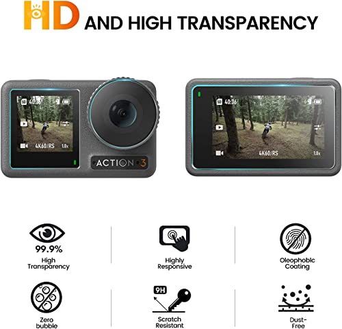 Image of M.G.R.J Tempered Glass Screen Protector for DJI Osmo Action 3 Digital Camera
