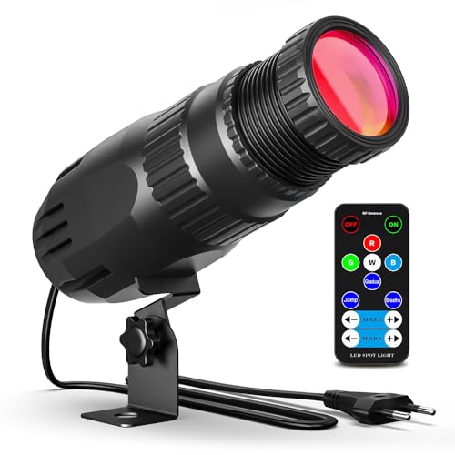 SGZIOO LED Pinspot, Focos Escenario, 4 en 1 Bola de Espejos Proyector con Control Remoto y 4 Modelos de Iluminación para Discoteca DJ Salas de Baile Fiesta KTV Boda