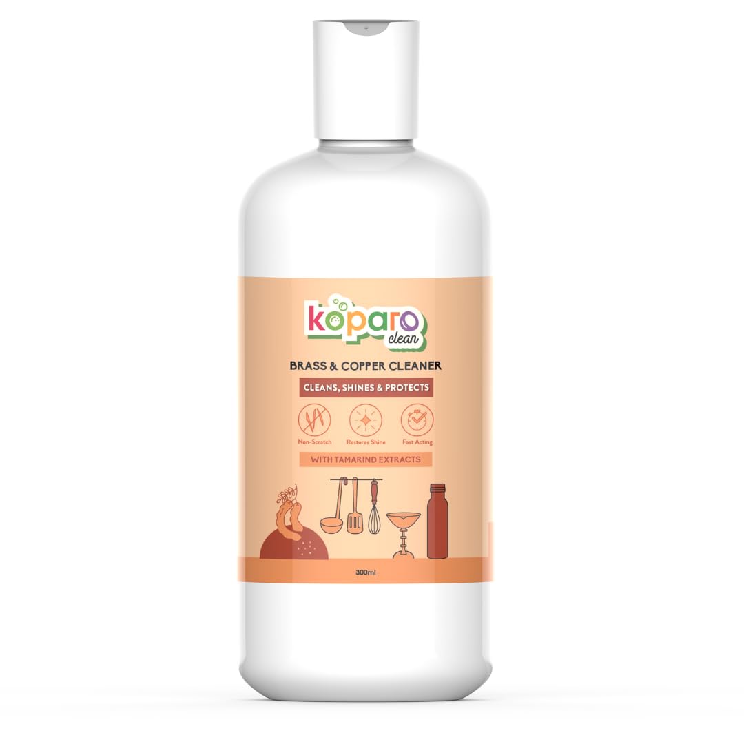 Koparo Brass & Copper Cleaner, Chemical-Free Metal Polish, Lab-Tested Formula, Zero Brass Loss, 300ml-image-29