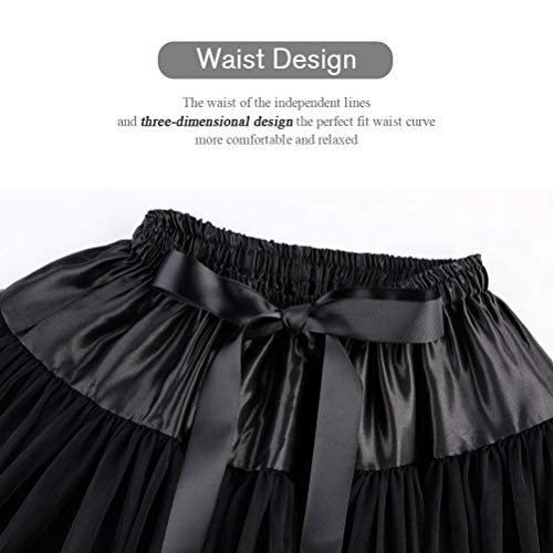 Petticoat Skirt for Women Under Dress 3-Layered Tulle Elastic Waist Tutu — view 5