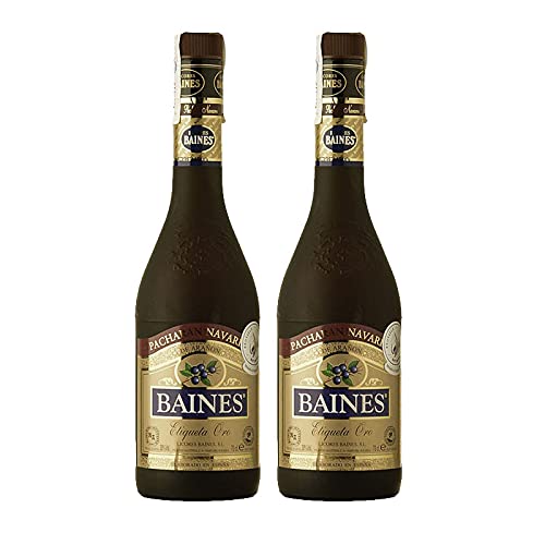 Licor Pacharan Baines Oro de 70 cl - Elaborado en Navarra - Licores Baines (Pack de 2 botellas)