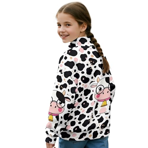 Image of AmzPrint Girls Graphic Quarter Zip Coat Long Sleeve Lightweight Oversized Athletic Running Hoodies For Kids Teen Girls