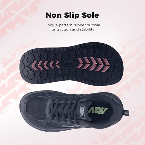 Image of Wide Toe Box Shoes Women Arch Support Walking Shoes for Plantar Fasciitis Wide Width Orthotic Tennis Sneakers
