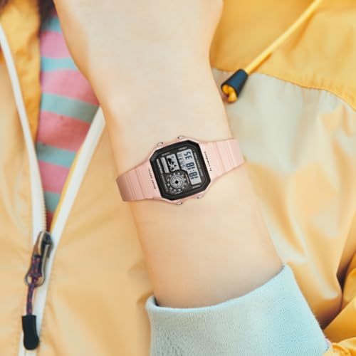 Image of Carlington Kids Digital Watch for Boys and Girls Age 2 to 12 Years Pink Green Black Colour Band with Alarm and Date Display - CT 321