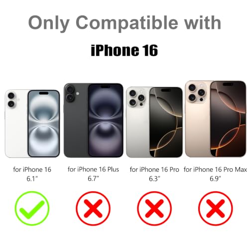 Image of Magnetic Case for iPhone 16 [Compatible with Magsafe] [Cute Fashion Fluorescent Design] [1 Screen Protector] Slim Translucent Matte Case for iPhone 16 6.1 inch 2024, Purple