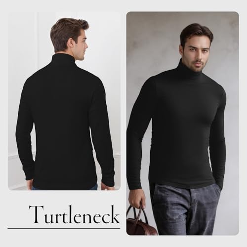 Men Casual Turtleneck Slim Fit Basic Tops Lightweight Thin Pullover Sweater Long Sleeve Underwear Male Blouse T-Shirt3