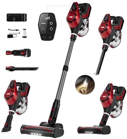 Cordless Vacuum Cleaner for Home, Stick Vacuum 45Kpa, Smart Displ...