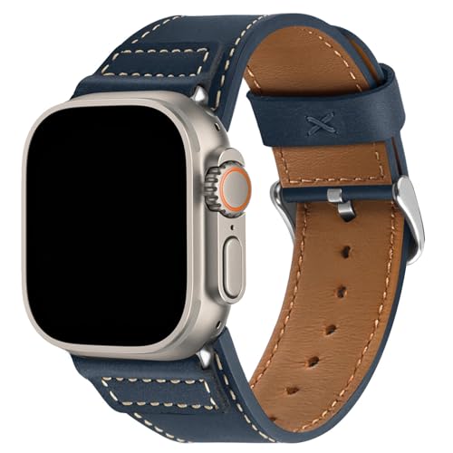 Wristitani Genuine Leather Strap for Apple Watch 49/46/45/44mm for Men