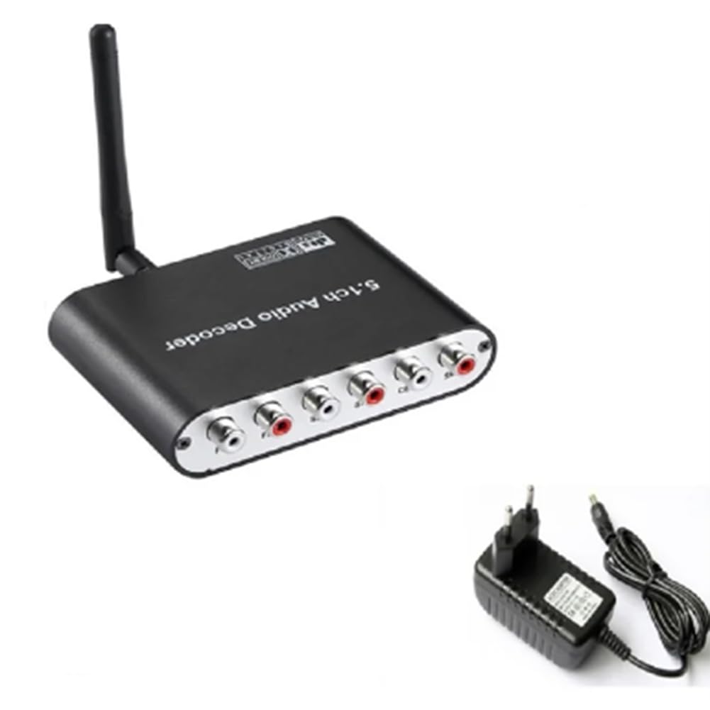 Décodeur Audio Numérique 5.1 Convertisseur Audio DTS/AC3 Gear LPCM vers 5.1 Adaptateur Audio Audio Analogique Amplificateur Installation Facile (A) Prise UE
