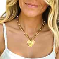 ●VVV● High Teen Pink Bead Heart Toggle Necklace 22SSNK046P 14k bead chain with bezel set pink sapphire heart necklace