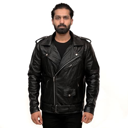 Chic And Clicks Men’s Classic Brando Motorcycle Jacket – 100%