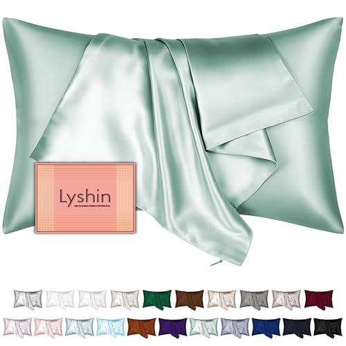 Mulberry Silk Pillow Cases Standard Size with Hidden Zipper, Ultra Smooth and Soft Breathable Cooling Silk Satin Pillowcase for Hair and Skin, Gifts for Women Men (Sage Green, 20x26 Inches, 1 Pack)