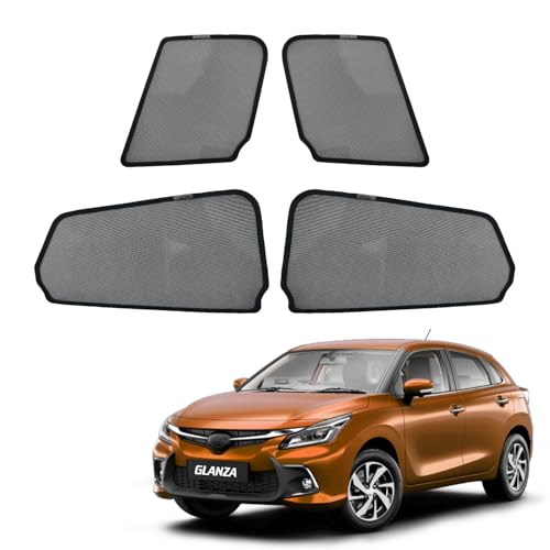 Image of Car Sunshades for Glanza Magnetic Sun Shades /Curtains - Set of 4pcs (Row A /B) Suitable for Glanza 2022 Onwards