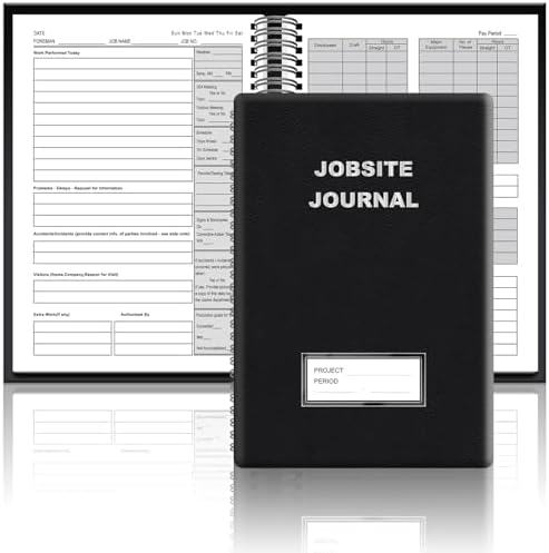 chiazllta Jobsite Journal 7x10 Inch Construction Daily Log Undate...
