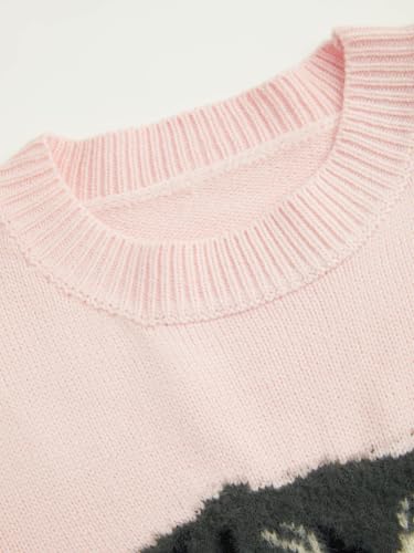 Image of CIDER Women's Cat Sweater Long Sleeve Crew Neck Fun Graphic Cute Patterned Chunky Pullover Sweater Tops