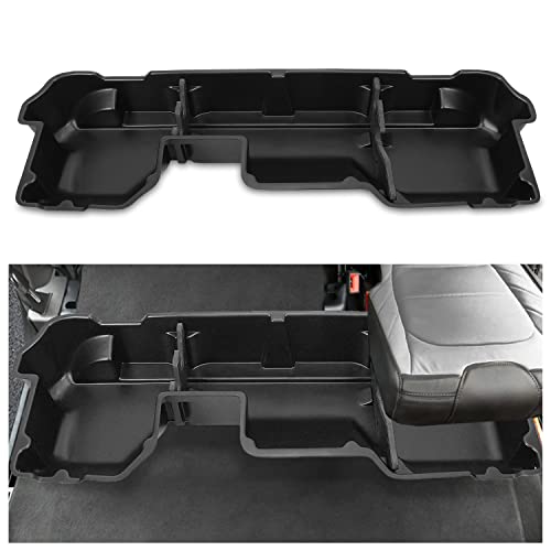 Kojem Under Seat Storage Box Compatible with 2019-2025 Dodge Ram 1500 Crew Cabs (New Body Style) Truck Organizer Back Underseat Container System- Black