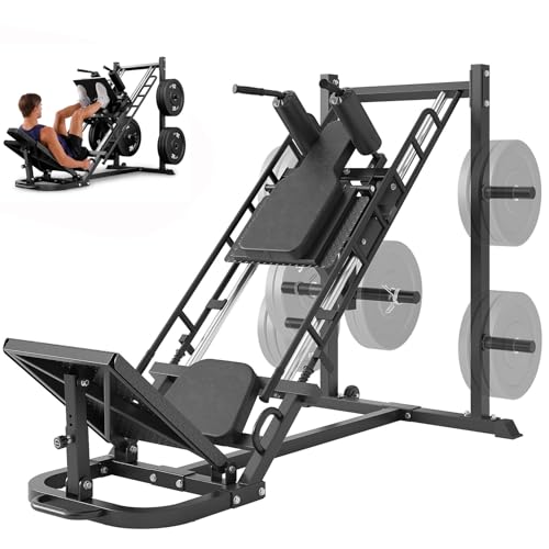 Dripex Leg Press Hack Squat Machine Combo for Home Gym, Adjustable Leg Press Machine for Full Lower Body Workout, Upgraded Leg Press with Transport Wheels and Weight Storage,Weight Plates Not Included