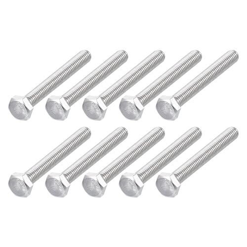Image of METALLIXITY Hex Bolts (M6-1x50mm) 20Pcs, 304 Stainless Steel Coarse Fully Threaded Hex Head Screw Bolt Machine Screws - for Furniture Repair, Silver