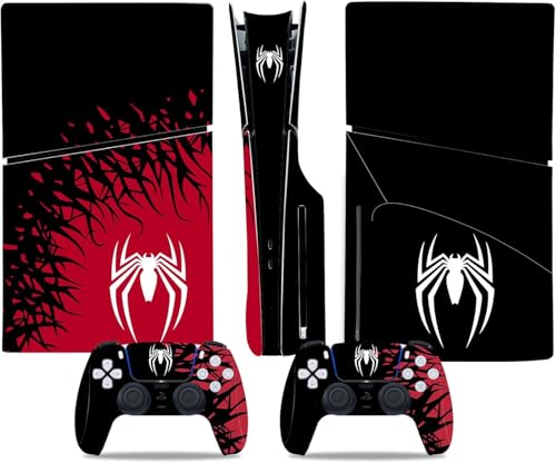 Image of PSS Vinyl Skin for PS5 /Slim Disk Edition, Console and Controller Skins for PS5 /Slim Disk Edition, Decal Sticker for PS5 /Slim Skin Console and Controllers - Spidy Edition