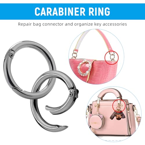 Image of SANNIDHI Spring O Rings Round Spring Snap Keyring Metal Carabiner Clips for Keychain,Handbag,Purse, Dog