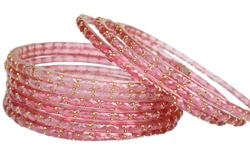 Image of JPS Plain and Glossy Finished Raindrop Glass Bangles Set for Women & Girls | Traditional Ethnic Chudi for Wedding, Party & Regular- Set of 12 Pcs of One Colour | Wedding Special