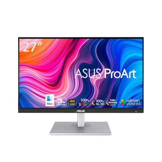 ASUS ProArt Display PA279CV 27” 4K HDR UHD (3840 x 2160) Monitor, IPS, 100% sRGB/Rec. 709, ΔE < 2, USB-C DisplayPort HDMI USB hub, Calman Verified, Compatible with Laptop & Mac Monitor