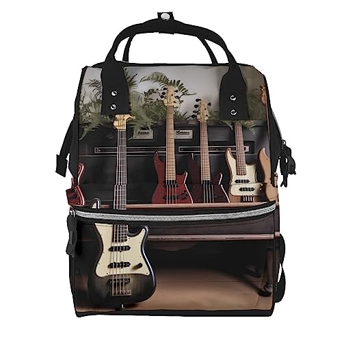 Sac à dos de voyage bébé et ordinateur portable à motif guitare basse