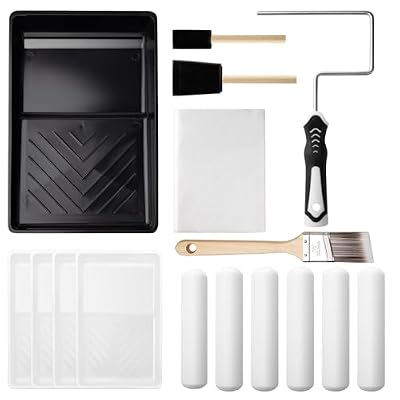 Mister Rui 6 Inch Paint Roller Kit, Foam Paint Rollers for Painting, Small Paint Roller