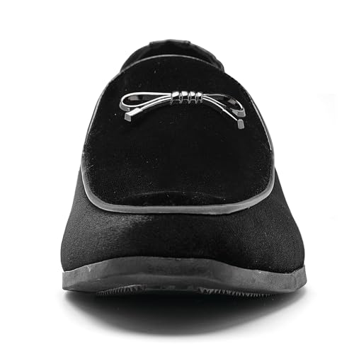 Image of UUBARIS Mens Velvet Loafers Slip-on Dress Shoes Fashion Style Driving Shoes Classic Tuxedo Shoes Casual Oxford Shoes