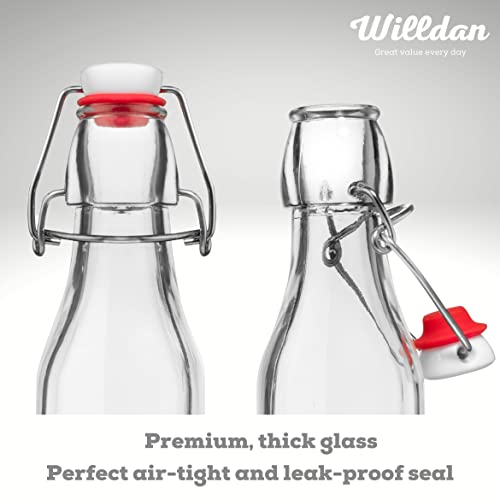 Willdan Set Of 6 - 8.5Oz Swing Top Glass Bottles - Flip Top Brewing Bottles For Kombucha, Kefir, Vanilla Extract, Beer - Airtight Caps And Leak Proof Lids, Bonus Gaskets And Funnel #TOP1