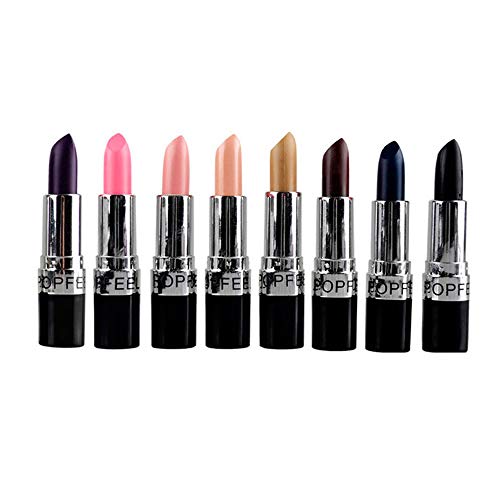 Monliya 8 Colors/set Matte Lipstick Vampire Style Makeup Waterproof Lip Stick Cosmetic Batom Purple Black Red Lipstick High Pigment Lip Care