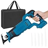 DARUOAND A2B Brushless Reciprocating Saw Reciprocating Saw Tool Cordless Electric Recipro Saw Reusable Efficient One-Handed Battery Power Saw Tool Only Compatible with 18V Battery A2B(Blue)