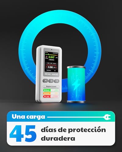 Miniatura 3 de Aegtest Hound-1011s Detector De Radón Portátil, Sensor De Alta Precisión Para El Hogar, Ligero, Con Alarma Acústica Y Visual, Monitoreo A Largo Plazo, Comprobador De Radón En Pci L O Bq M Para Sótano