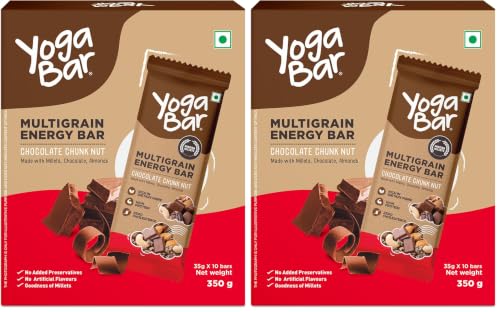 Image of Yogabar Energy Bars Chocolate Chunk | Multigrain Energybar | Pack of 20 x 35g Energy Bars | No Preservatives