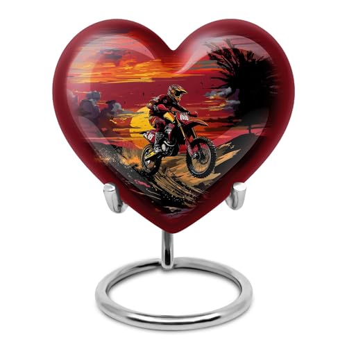 Image of Motorcycle Urn for Human Ashes Mom - Biker Keepsake for Dad 3 Inch | Mini Cremation Urns for Adult Female Human Ashes Funeral Memorial Keepsake