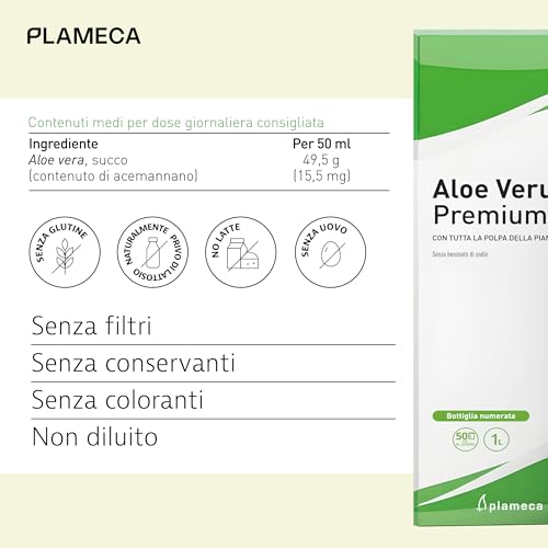 Plameca Aloe Verum Premium – Aloe Vera Da Bere – Con Tutta La Polpa Della Pianta Fresca - Non Pastorizzato – 1000 Ml Per 20 Giorni - 4